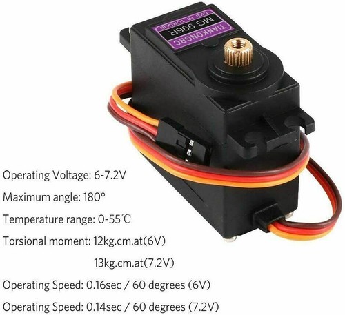 100% Metal Gear MG996R Digital Servo Motor 180° Torque 15KG for RC Dual Pack - Bild 3 von 10