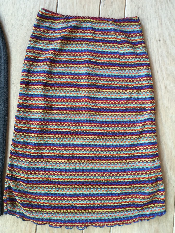 Lote 2 faldas elásticas ceñidas al cuerpo tejido polar multicolor talla XXS XS 00 0 para mujer Foto 3 de 4