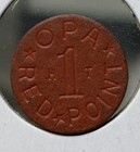 Opa Red Point HT WWII US Ration Token