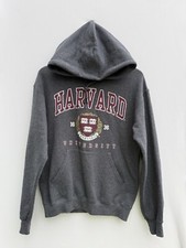 Harvard University Hoodie Grey College Sweatshirt Jerzees NuBlend Mens Small