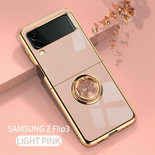 For Samsung Galaxy Z Flip 3 5G Case Magnetic Metal Ring Stand Plating Slim Cover - Picture 13 of 18