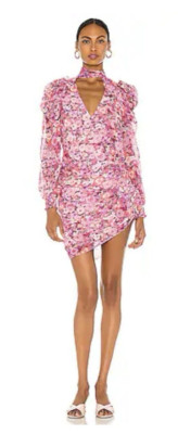 BNWT FOR LOVE & LEMONS Size XS Cheyenne Floral Ruched Dress Pink