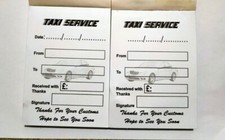 TAXI RECEIPTS - 2 Pad of 100 sheets - 2Licensed Minicab Receipt 100gsm