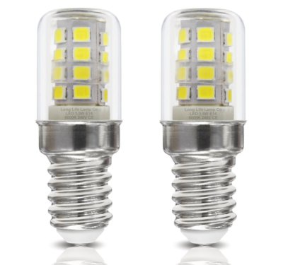 2 Pack SMD LED Fridge Bulb E14 Cool White 1.5w 240v Also 