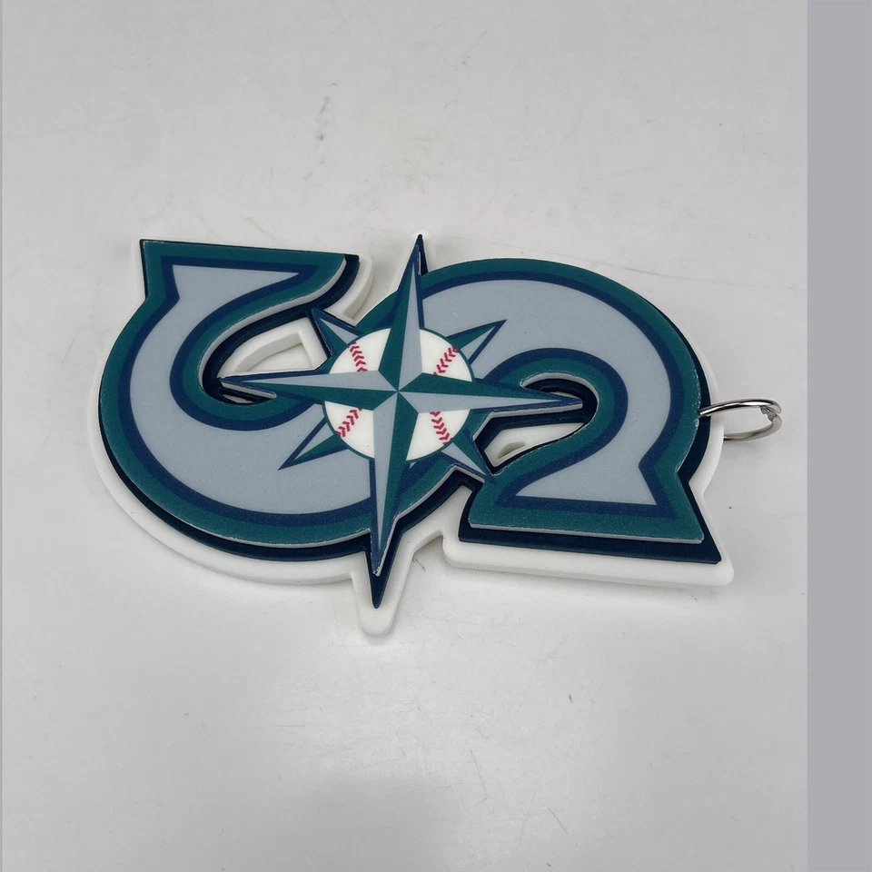 New MLB SEATTLE MARINERS Jumbo Big GOLD Fan Chain Necklace Foam - Image 2 of 3