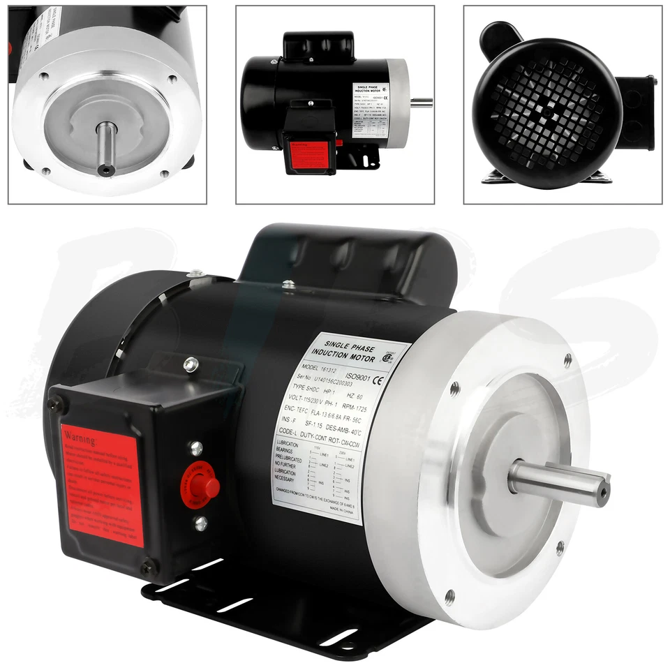 General Purpose Motor Electric Motor 1HP 56C Frame Single Phase 115/230V 1750RPM - Image 2 of 4