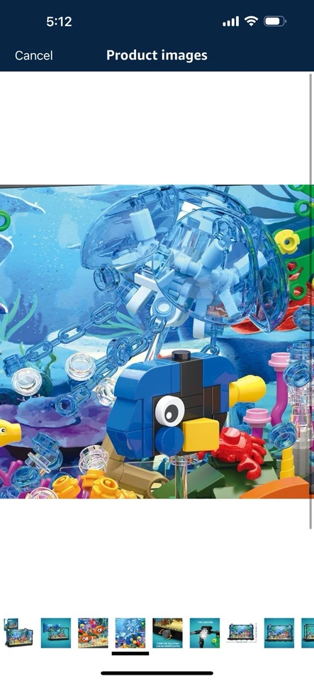 Fish Tank Building Block Set, Aquariums, Marine Jellyfish, Building Block Toy - Image 4 of 4