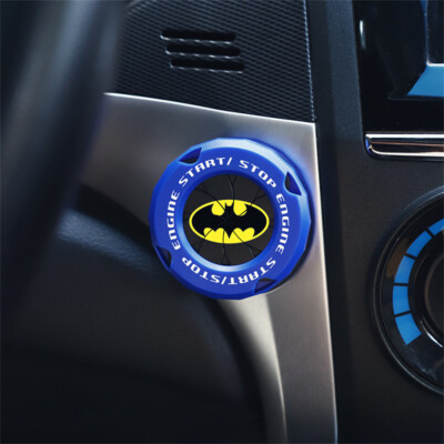 Black Yellow Batman Car Engine Ignition Start Stop Button Cap Blue Black White