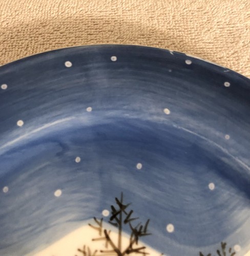 Bath & Body Works 1998 Handcrafted Winter Holiday Plate, Farm/Cows/Skating 8.25" - 第 9/23 張圖片