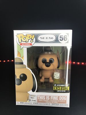 Funko Pop! Icons This is Fine Dog 56 Figure Entertainment Earth