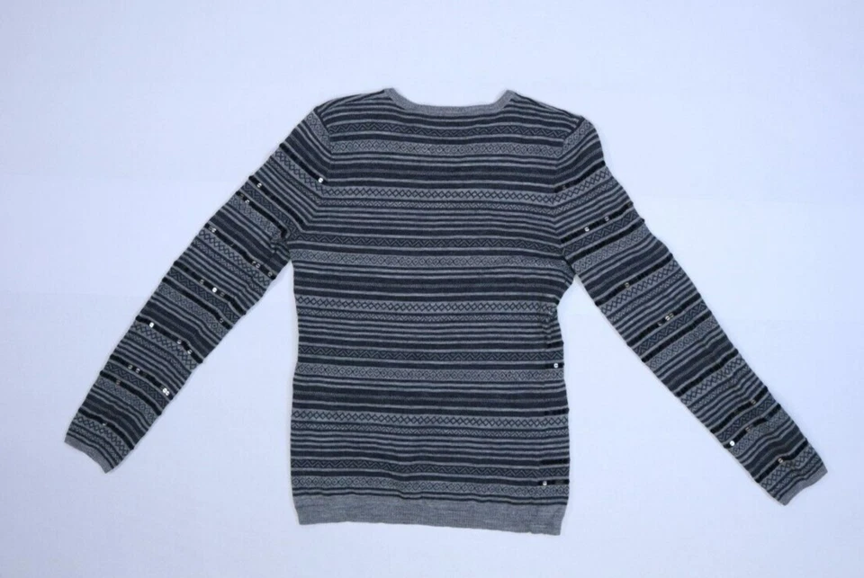 Женский пуловер Antonio Melani серый в полоску шерстяная смесь с длинным рукавом размер S - Изображение 3 из 4