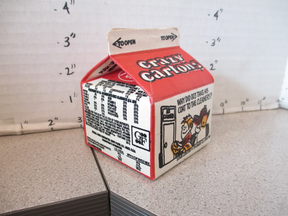 cereal box 1960s POST 40 Bran single serve milk carton style General