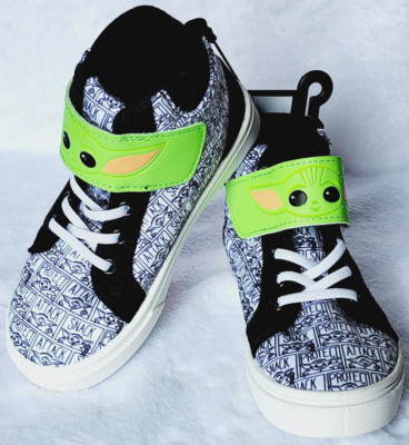 Disney Star Wars Mandalorian Baby Yoda High Top Sneakers Size 11 NEW WITHOUT BOX