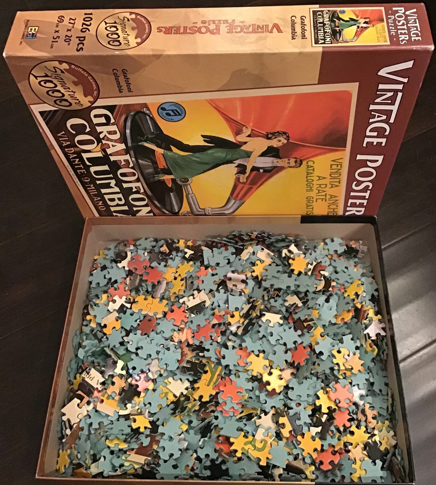 Rompecabezas de carteles vintage Grafofoni Columbia ia Via DANTE 9 MILano 1000 piezas  Foto 4 de 4