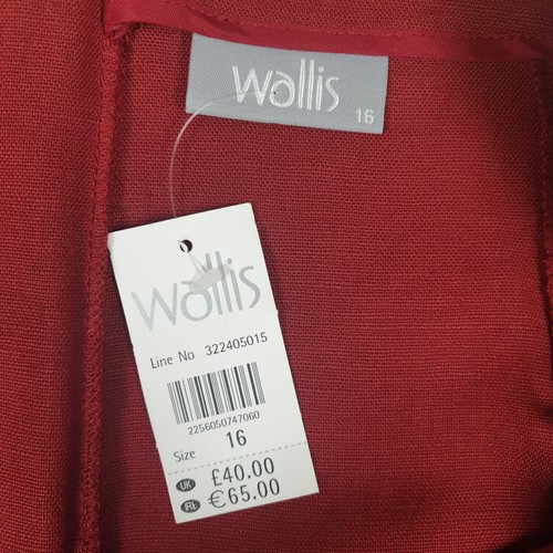 Wallis Linen Skirt Suit Women's Skirt UK 16 & Jacket UK 18 Red Fit and Flare - Picture 18 of 24