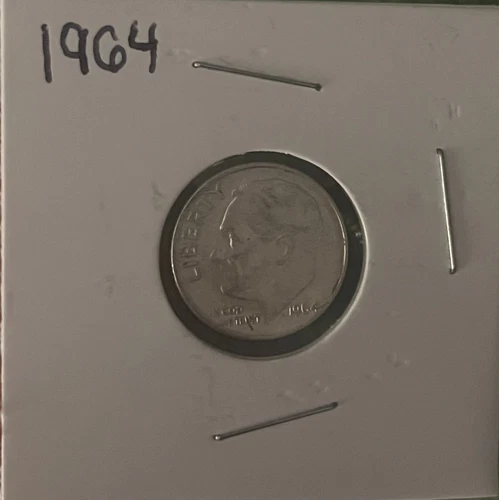 1964 Roosevelt Dime 90% Silver Very Fine VF