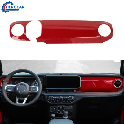 Red Dash Panel Decor Cover Trim Cap Guard for Jeep Wrangler JL Gladiator JT 2024