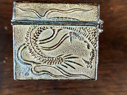 Vintage Chinese Metal Dragon Relief Box - Picture 8 of 24