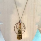 RLM Robert Lee Morris Sterling Silver Circles & Brass Pendant Necklace