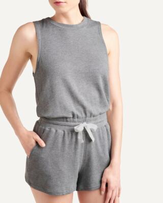 Splendid NWT Kona Grey Solid 1-Piece Shorts-Romper Women's Gray Size M $138