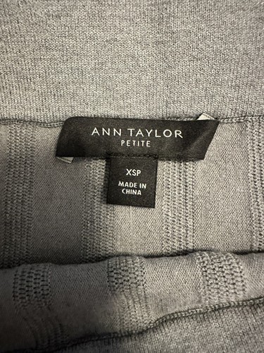 NWT Ann Taylor Petite Stitched Flare Sweater Skirt Gray Size XSmall Petite - Picture 2 of 7
