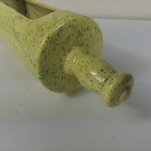 Vintage Yellow Green Rolling Pin Planter Footed Farmhouse - Picture 5 of 8