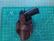 Handmade Leather LH Holster 1911 Custom Carving