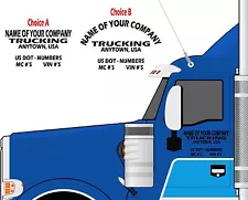 SEMI TRUCK DOOR LETTERING - Your Company Name + Town & State +DOT Number Decals
