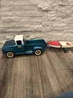 Tonka Toys 1959-60 Blue and White Sportsman Steel Pickup Truck Boat Trailer.