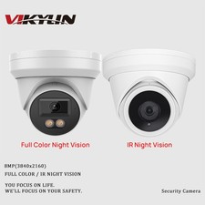 VIKYLIN 4K 8MP IR OR Full Color Turret IP Camera Built-in MIC Outdoor Waterproof
