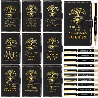 Leather Notebook Prayer Journal Set Christian Gifts Black Spakon Sets