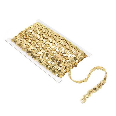 11 Yards 0,6 Zoll Paillettenband, Flaches Paillettenband, Gold