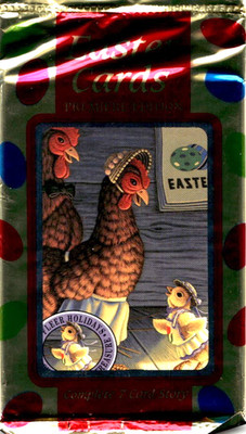 1995 Easter Cards Premiere Edition Trading Card Booster Pack Chicken Pack Art