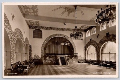 Vintage Denmark Postcard HELSINGER Marienlyst Maagesalen Dance Hall Rppc