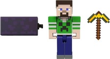 Minecraft Creeper Shirt Steve Action Figure, 3.25-in  1 Accessory HDV16