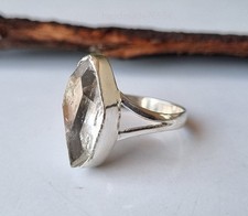 Harkimer Raw Gemstone 925 Sterling Silver Handmade Trending Gift Ring PG1286