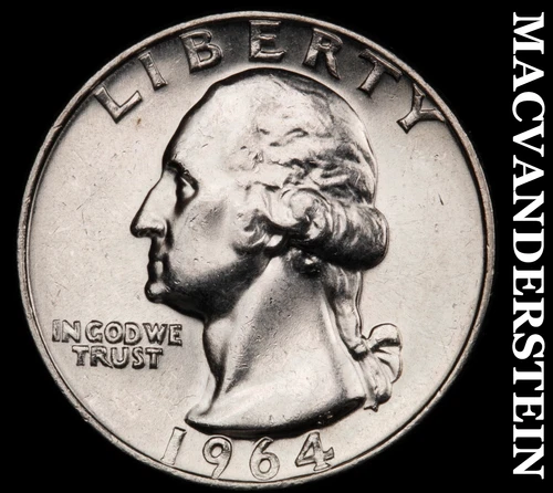 1964 Silver Washington Quarter - Choice Gem Brilliant Unc  Lustrous  #i7636