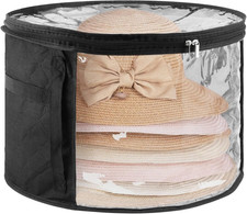 Oversized Hat Storage Bag for Cowboy Wide Brim Beach Hats Clear Window 16.5" Cas