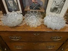 6 Pc Federal Glass 1950’s Clear Glass Flower Petal Pattern Plates Lot