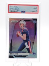 DRAKE MAYE 2024 PANINI PRIZM FOOTBALL SILVER ROOKIE RC #329 PATRIOTS PSA 9 Q8080