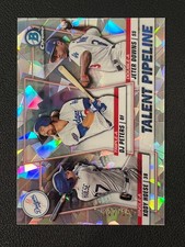 Hoese Peters Downs 2020 Bowman Chrome Talent Pipeline Atomic /150 Dodgers