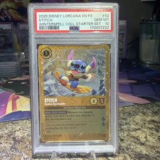 2026 DISNEY LORCANA EN P3-PROMO 42 STITCH CAREFREE SNOWBOARDER PSA 10 Low Pop