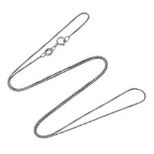 Box Link Chain Necklace Vintage Sterling Silver 925 18"