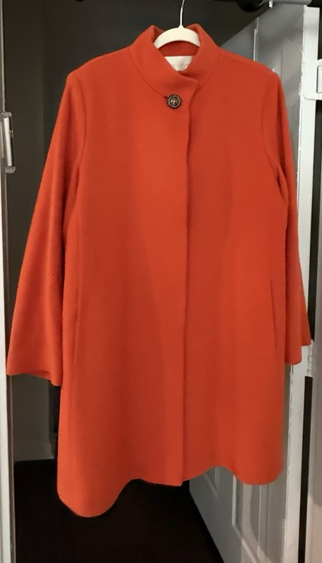 Fleurette Wool Coat Size 14 Orange