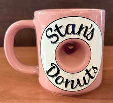 Stan's Donuts "Donut Hole" Coffee Mug Pink with Hole in the Center Made in USA