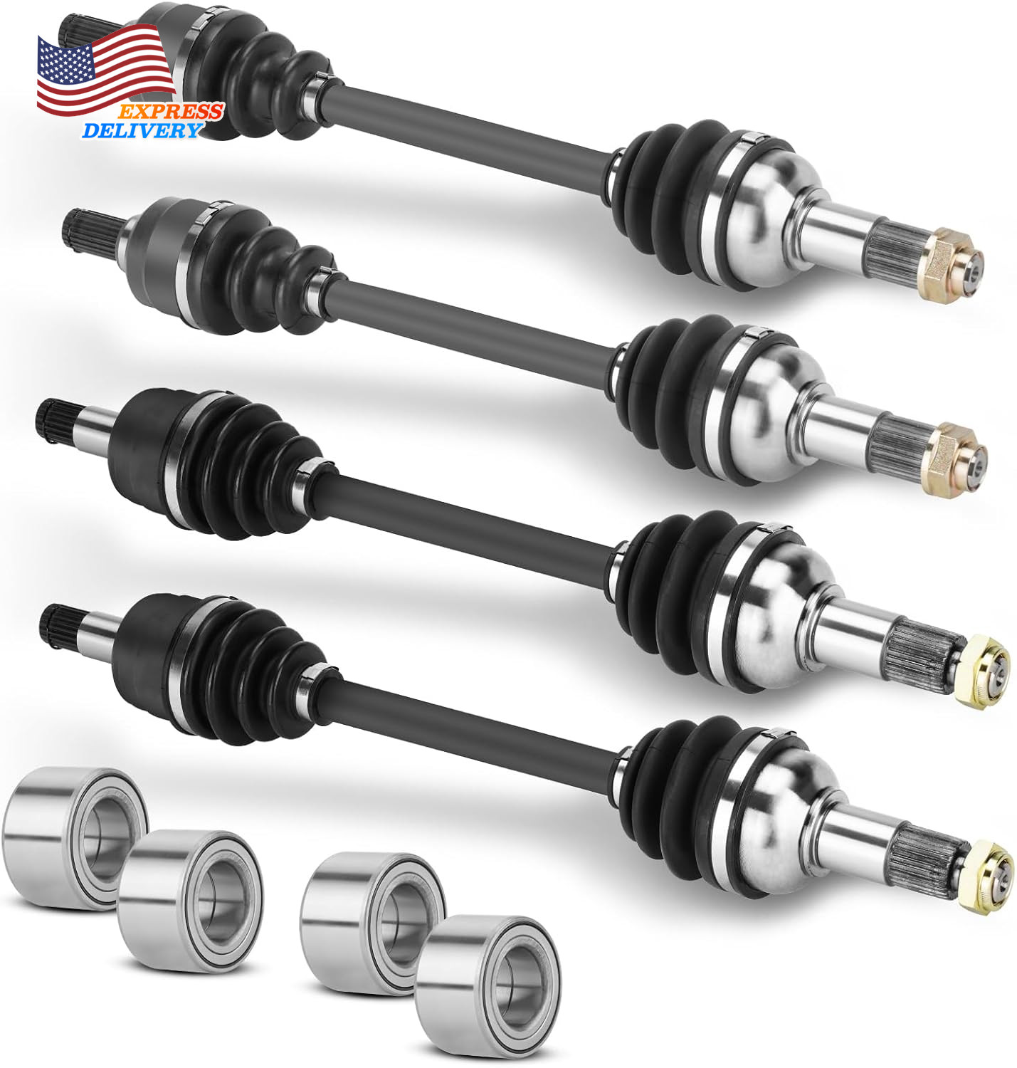 Front Rear CV Axle Drive Shaft & Wheel Bearing for Yamaha Grizzly 550 700 YFM550