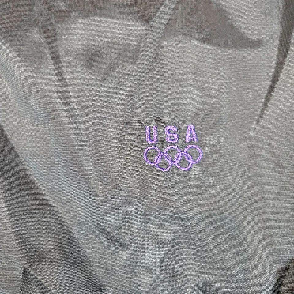 Chaqueta cortavientos vintage JCPenney Juegos Olímpicos de EE. UU. para hombre M roja azul negra años 90 retro Foto 4 de 4