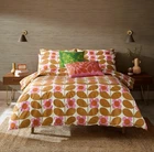 Orla Kiely Stem Bloom Saffron 100% Cotton 200 Thread Count Duvet Cover Set