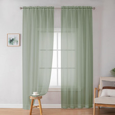 Sheer Curtains 72 Inches Long 2 Panels for Living Room, Dual Rod Pockets Airy Wi