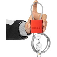 Cable Lock with 3 Keys  L 3.28ft 1m ,D 1/6in 4mm Adjustable Steel Cable